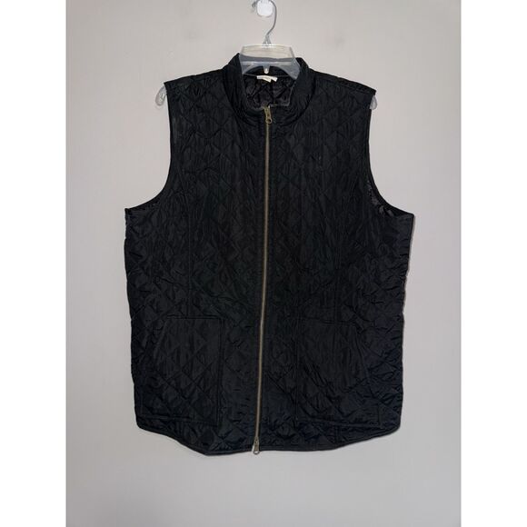 J. Jill Heritage Quilted Vest Black Full Zip Lightweight Classic Casual Size XL - Picture 2 of 13